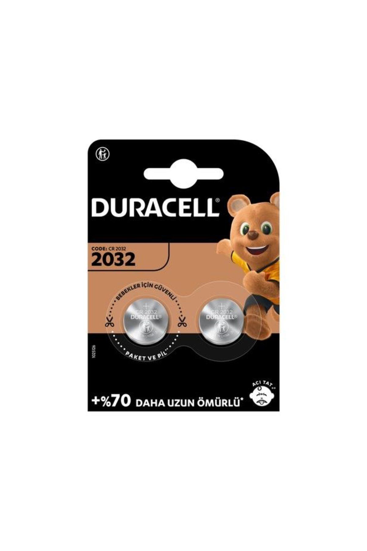Duracell 2032 2'li Düğme Pil - 3 Volt  (  1  ADET  )