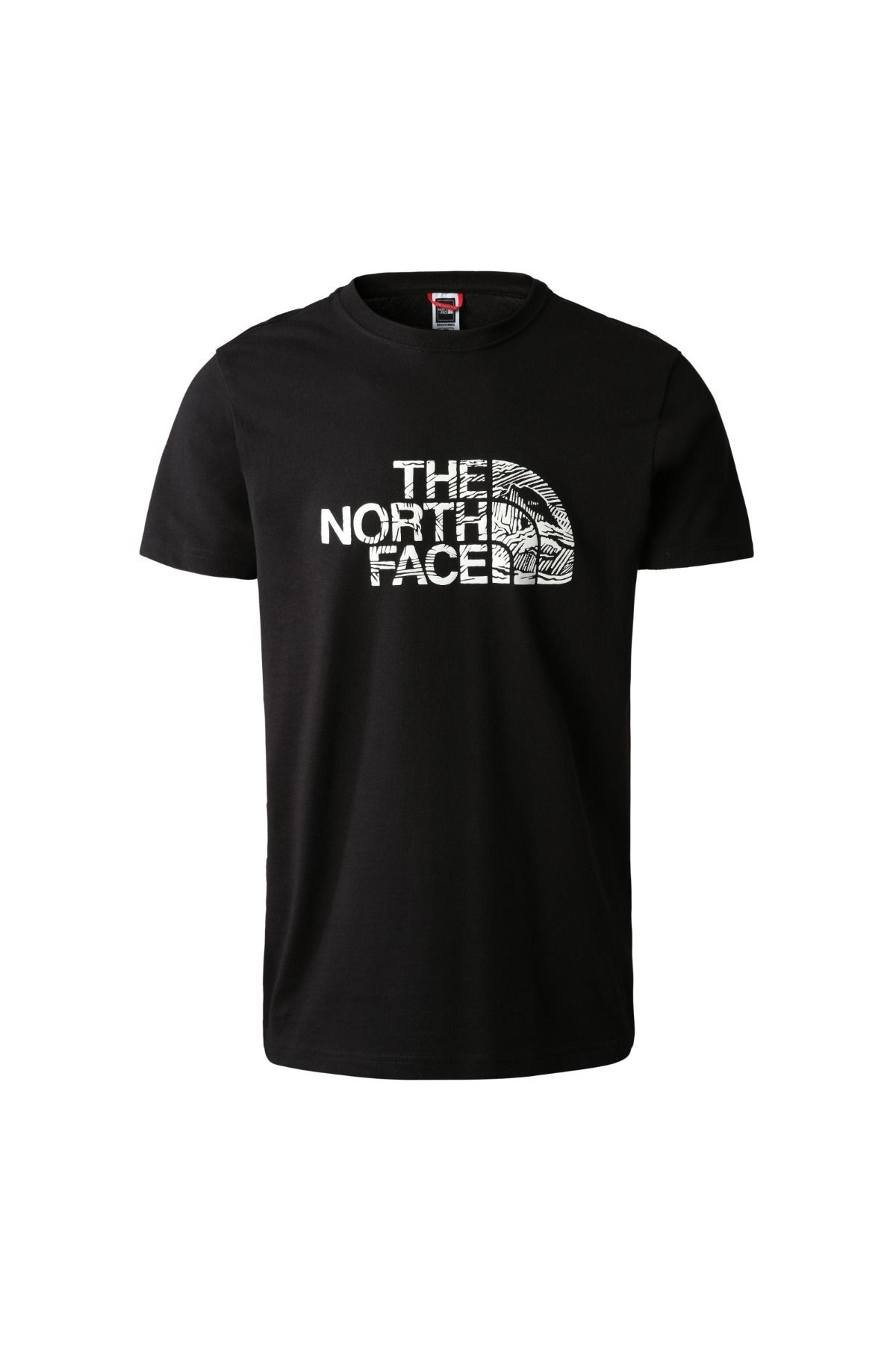 The North Face Woodcut Dome Erkek Siyah Bisiklet Yaka Tişört