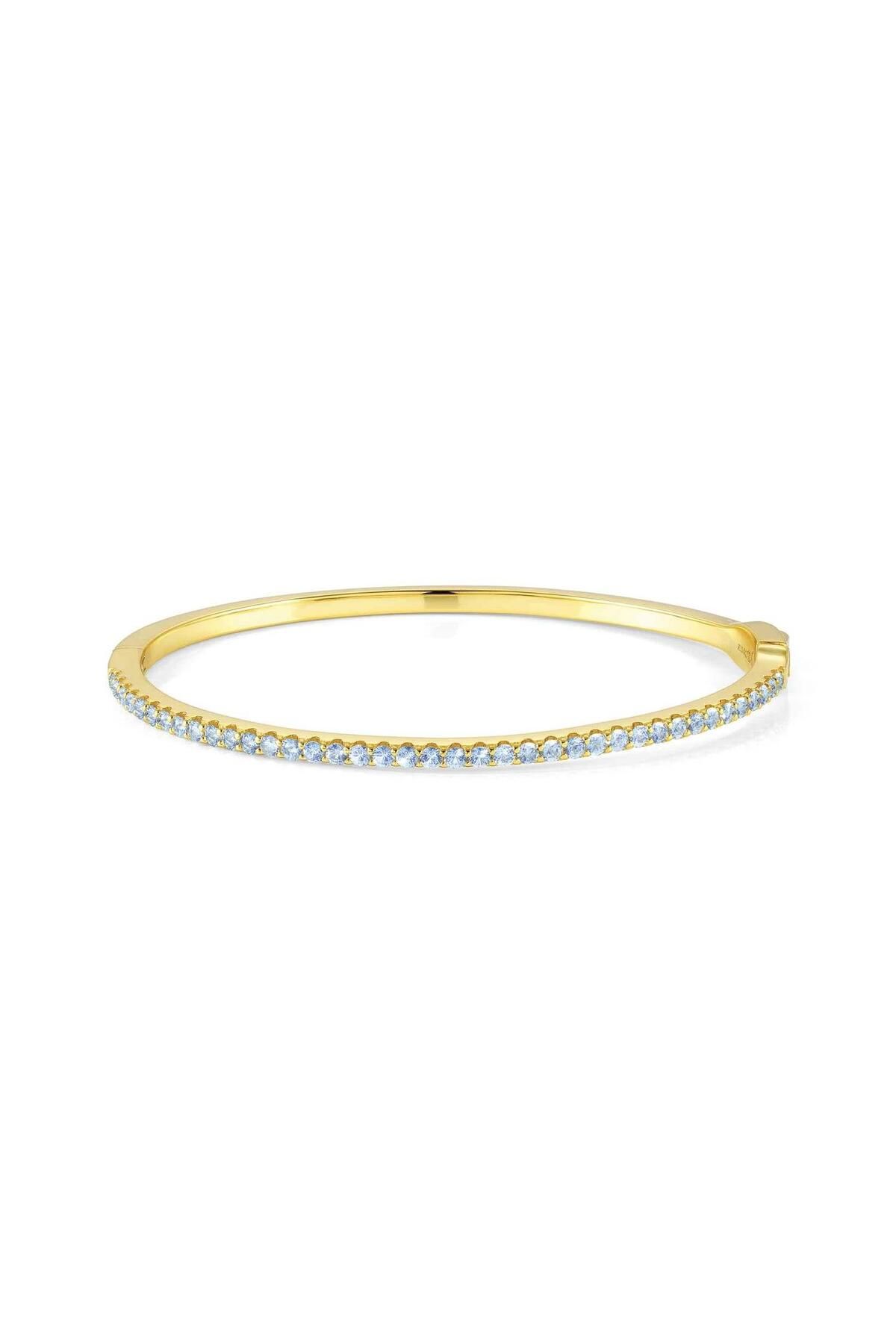 NOMİNATİON Lovelıght Bracelet In 925 Silver And Cz (small Hard) (020_lıght Blue Fin, Yellow Gold)