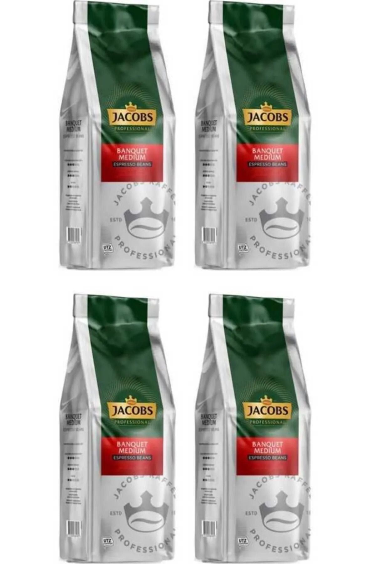 Jacobs Banquet Medium Espresso Beans Çekirdek Kahve 1000 Gr X 4 Paket
