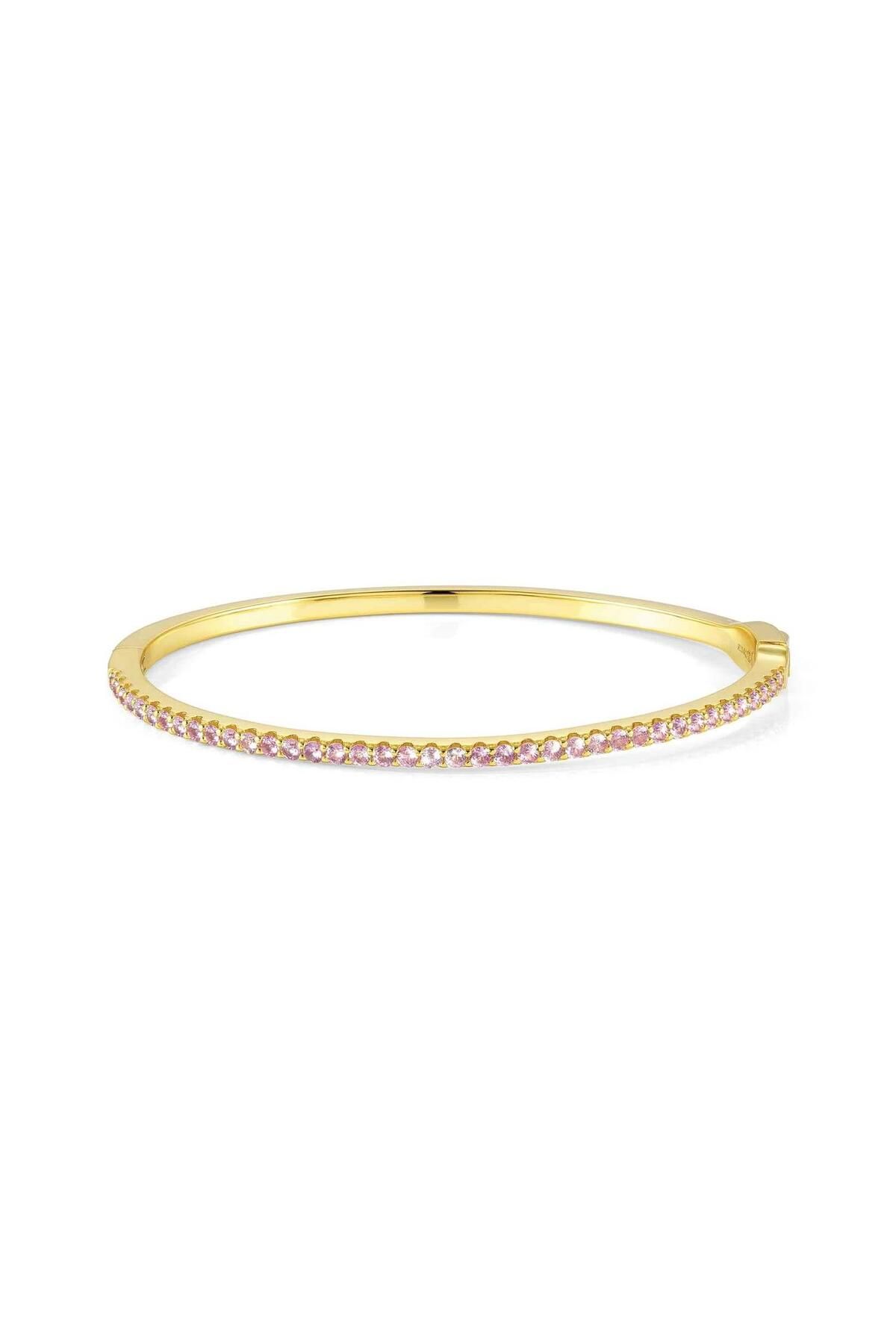 NOMİNATİON Lovelıght Bracelet In 925 Silver And Cz (small Hard) (018_pınk Fin, Yellow Gold)