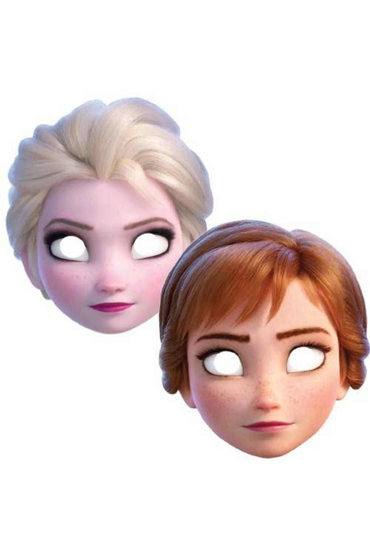Parti Dükkanım Frozen 2 Anna Elsa Kağıt Maske (6 Adet)