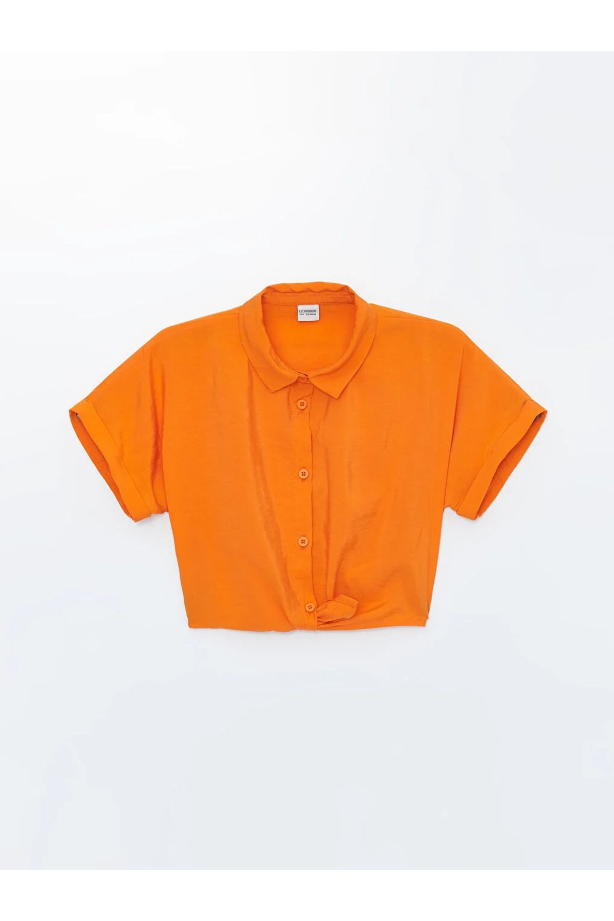 LC Waikiki LCW Kids Basic Kısa Kollu Kız Çocuk Crop Gömlek