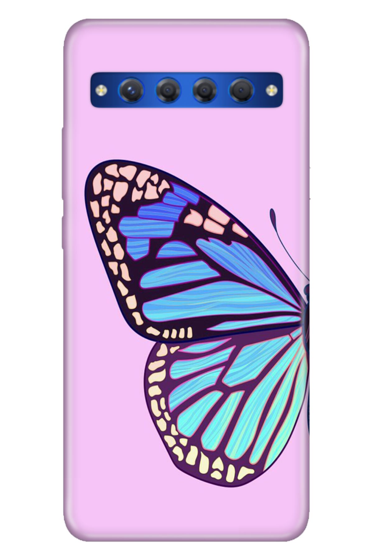 TCL 10 Plus Uyumlu Kılıf Resimli Desenli Silikon Butterfly