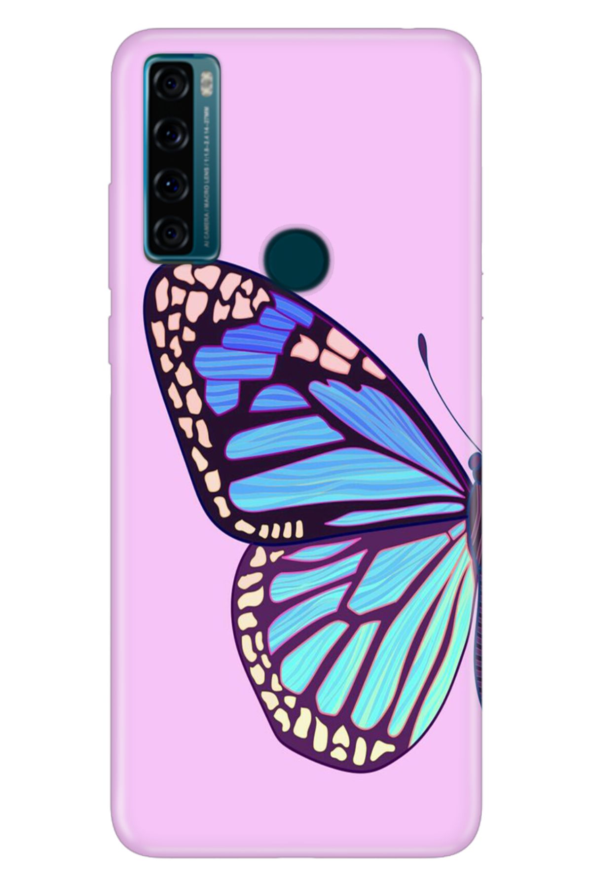 TCL 20 SE Uyumlu Kılıf Resimli Desenli Silikon Butterfly