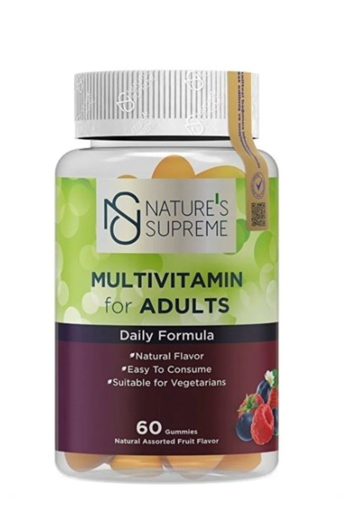 Natures Supreme Gummies Multivitamin for Adults 60 Çiğnenebilir Form