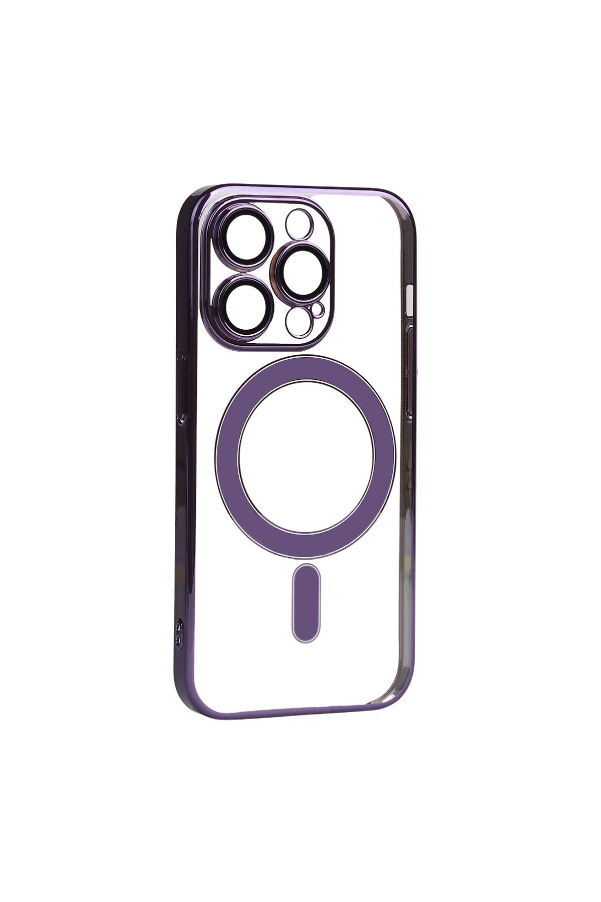 Bilişim Aksesuar iPhone 14 Pro Max Uyumlu Kamera Korumalı Magsafe Sert PC Zore Porto Kılıf-Derin Mor