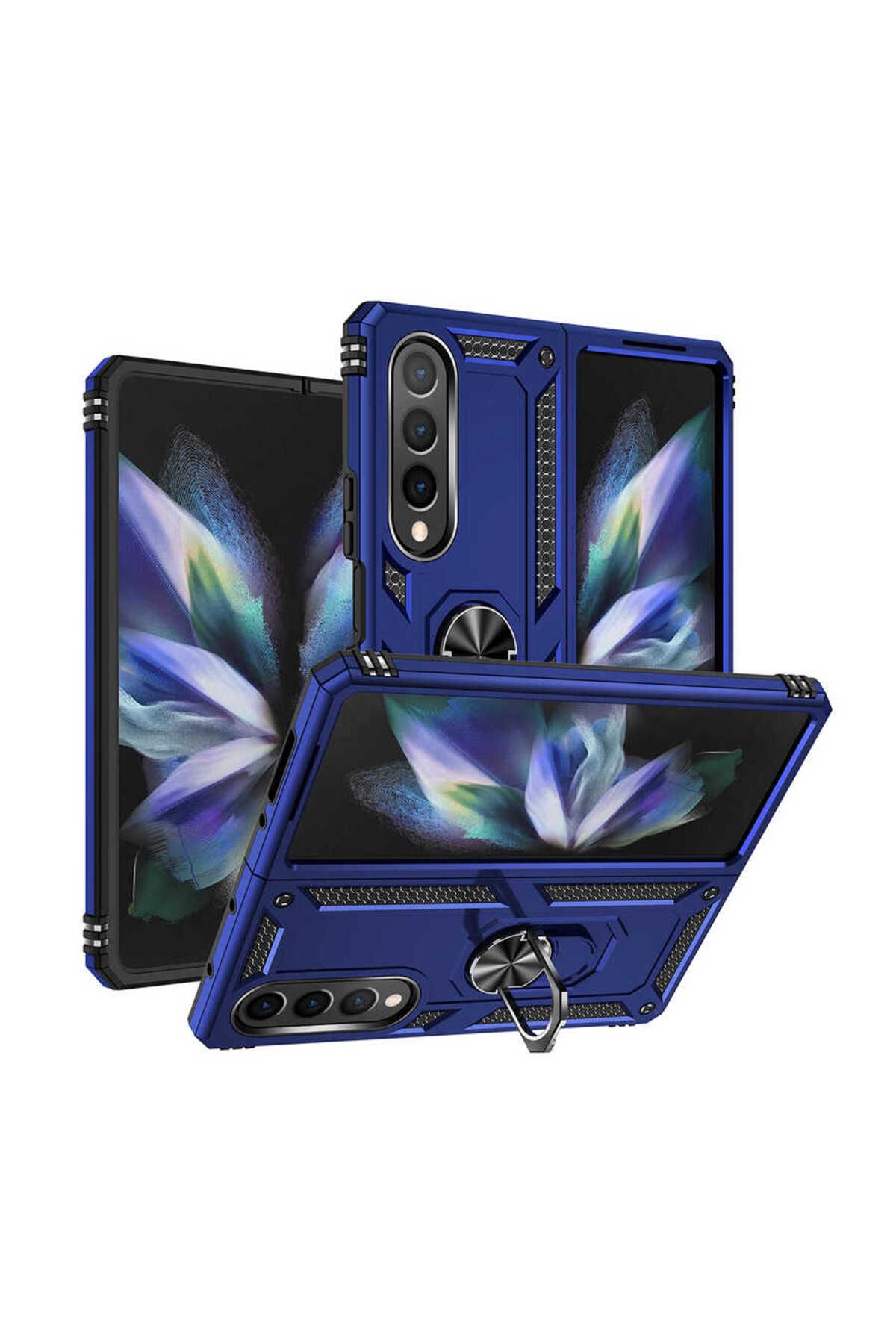 Bilişim Aksesuar Galaxy Z Fold 4 Uyumlu Zore Vega Kılıf-Mavi