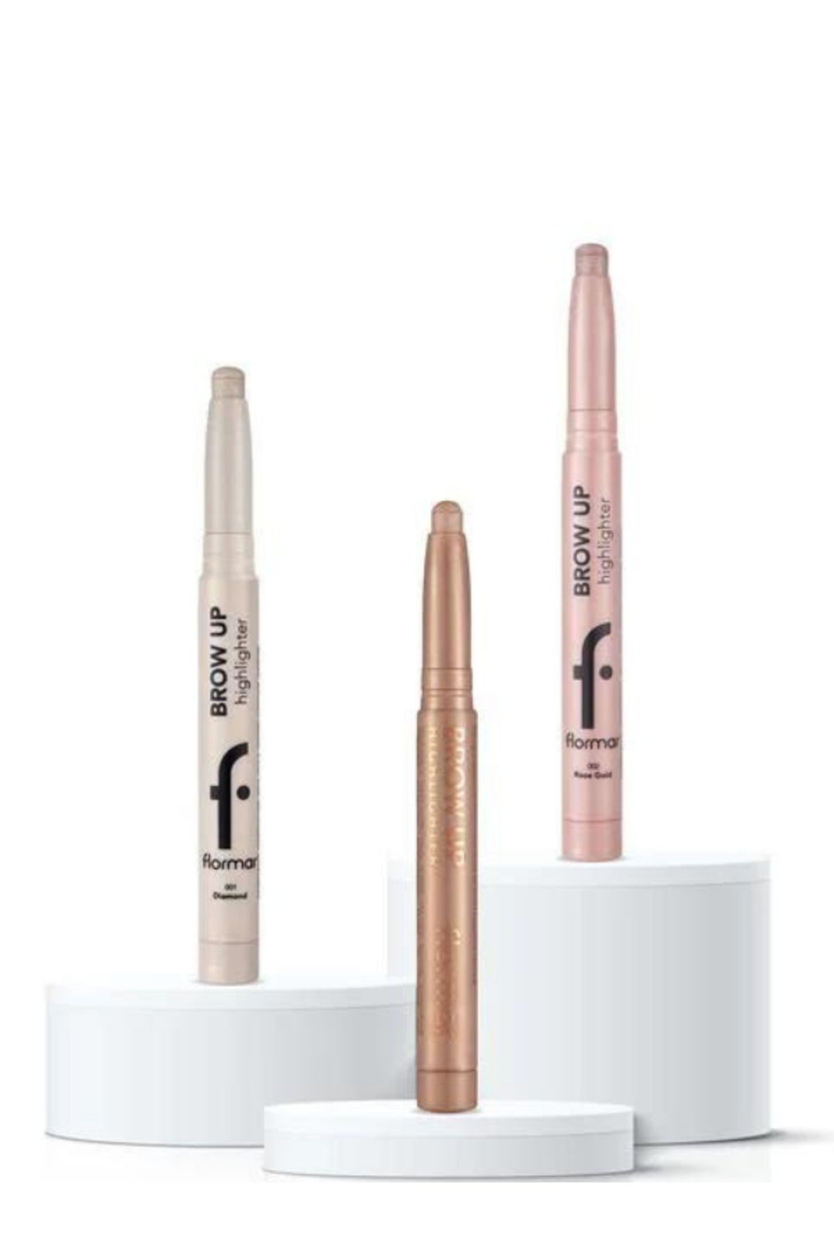 Flormar BROW UP EYEBROW PENCİLS THAT FİLL OUT EYEBROWS SET OF 3-DİAMOND-CHAMPAGNE-ROSE GOLD PSSN2183