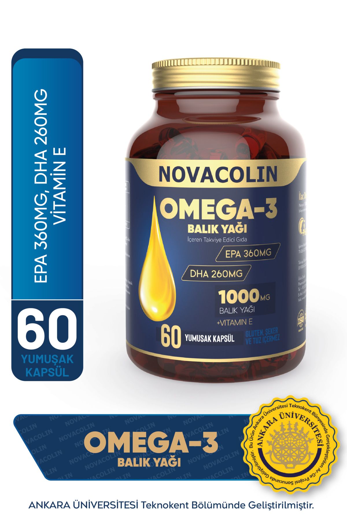 NOVACOLIN Omega3 60 Softgel (EPA 360MG DHA 260MG)