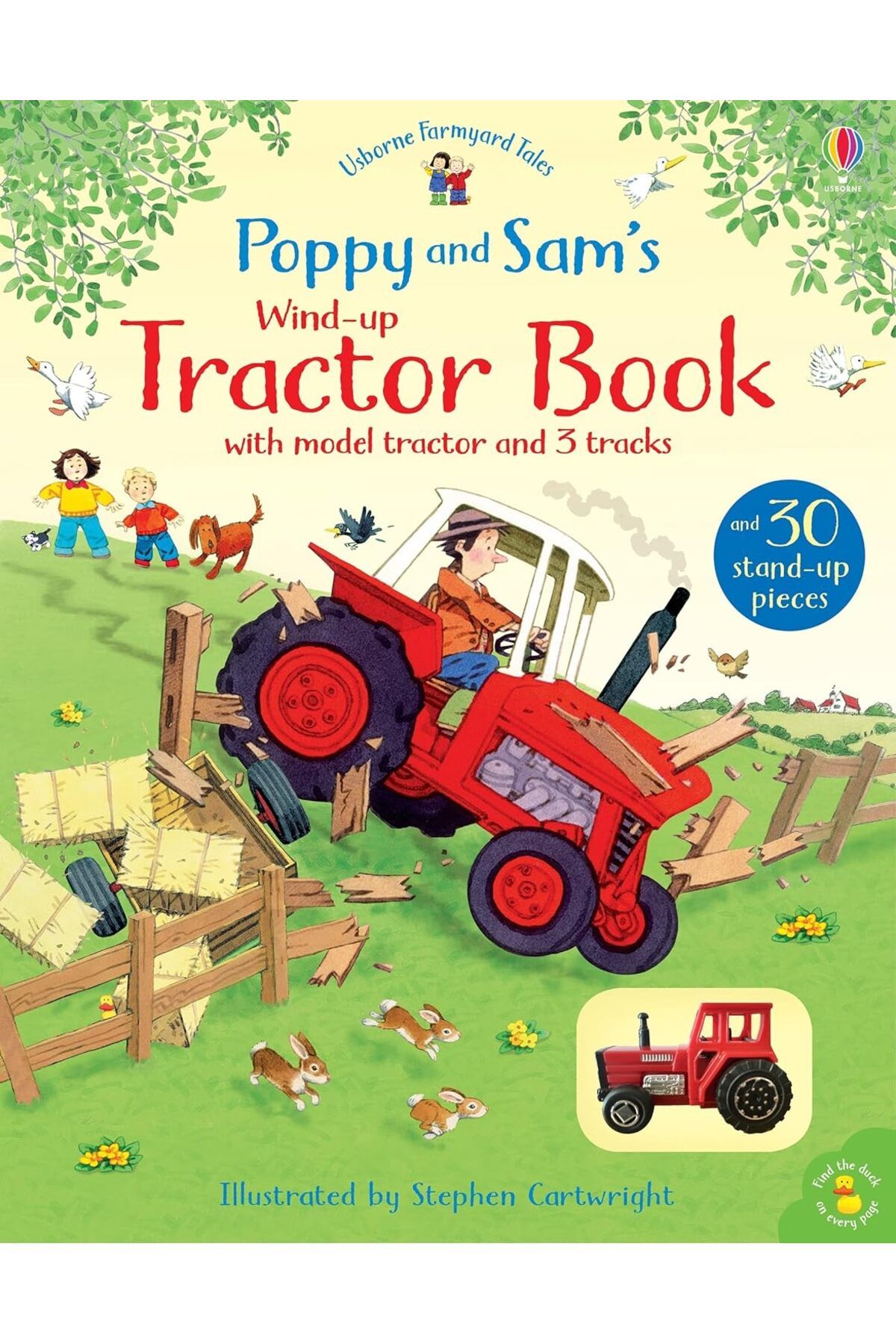 Usborne Poppy And Sam's Wind-up Tractor Bookasya Kid Books- Oyuncak Traktörlü Kalın Kitap