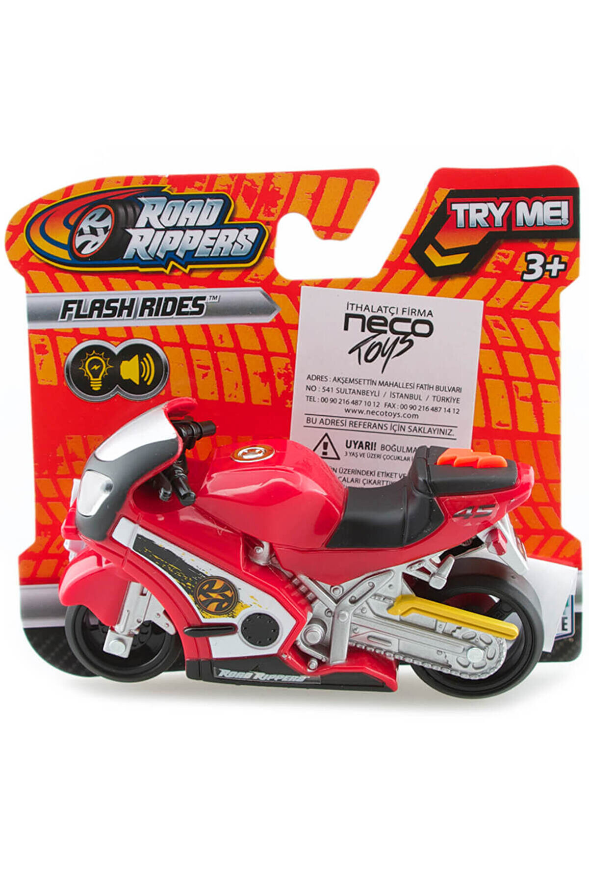 Road Rippers Sesli Ve Işıklı Mini Motorsiklet Kırmızı