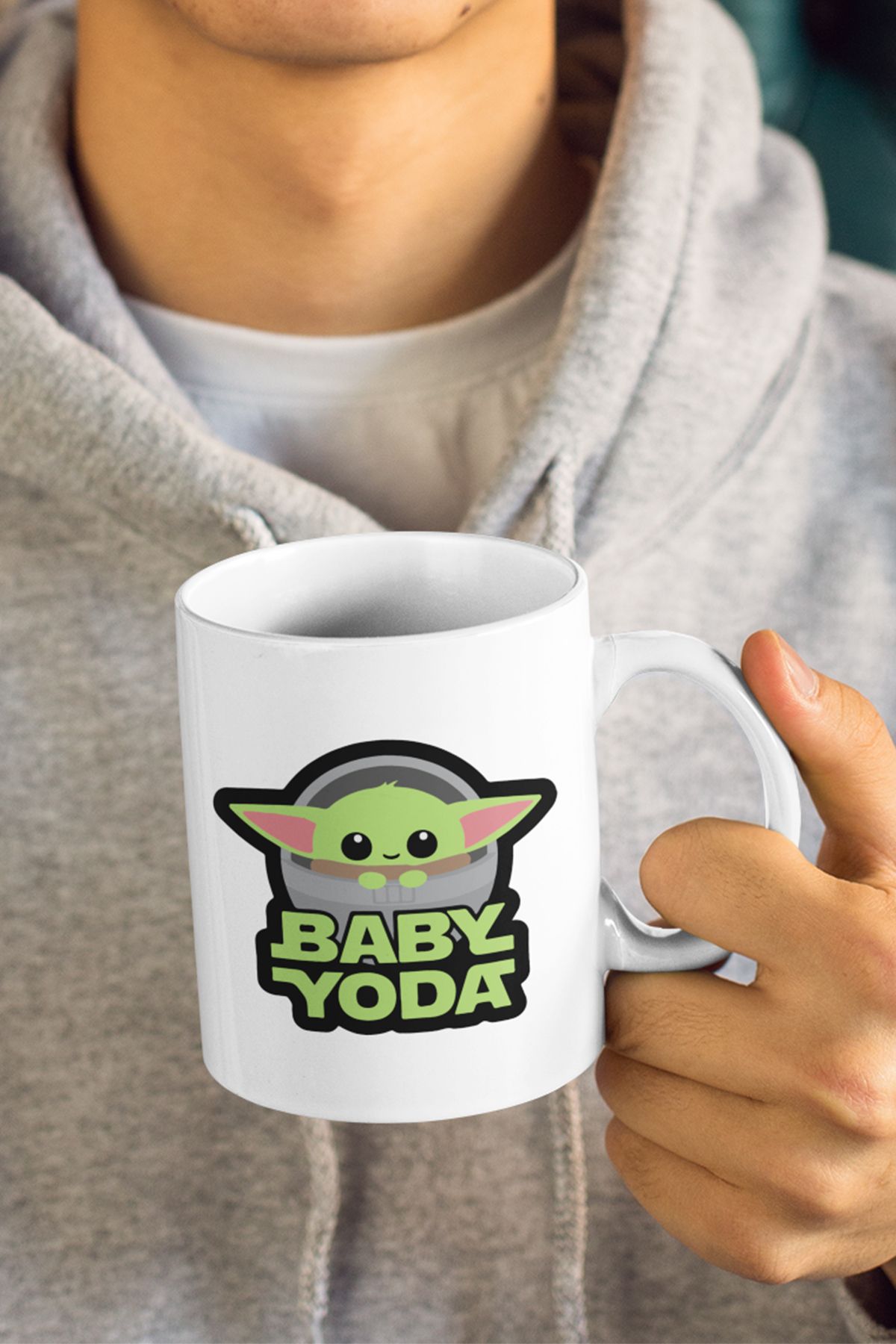 qoeuyl boutique Baby Yoda Funny Baskılı Kupa Bardak