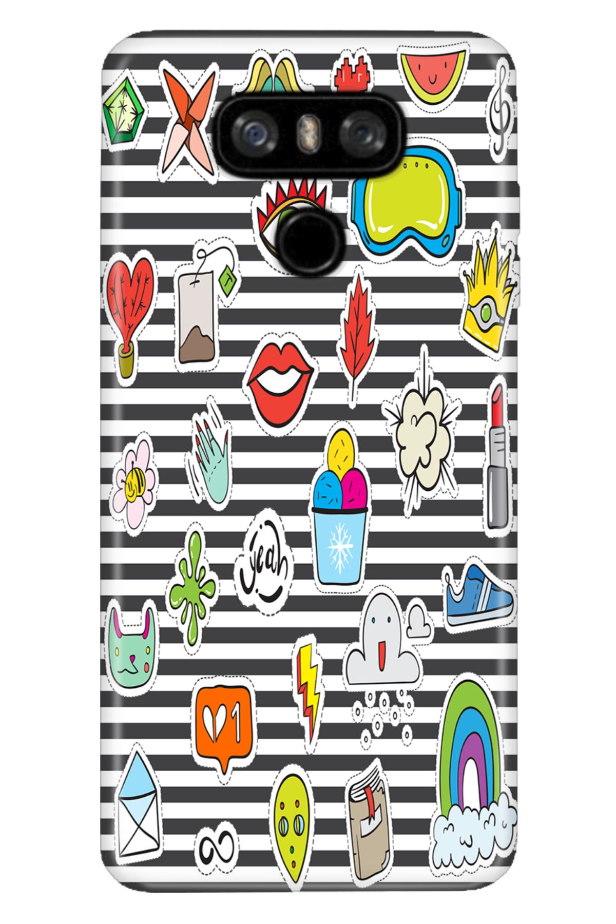 LG G6 Uyumlu Kılıf Resimli Desenli Silikon Patches