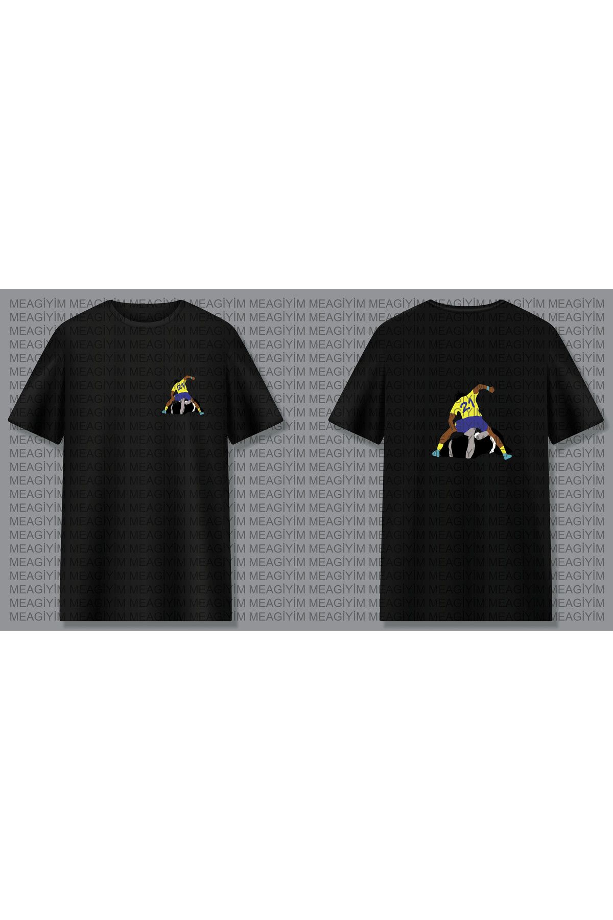 MEAGİYİM Unisex Tasarımlı Osayi-samuel Ön Arka Baskılı T-shirt