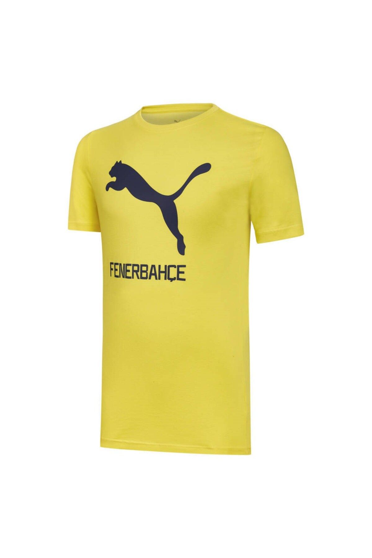 Puma Fenerbahçe Cat Erkek Sarı Baskılı Bisiklet Yaka Tişört