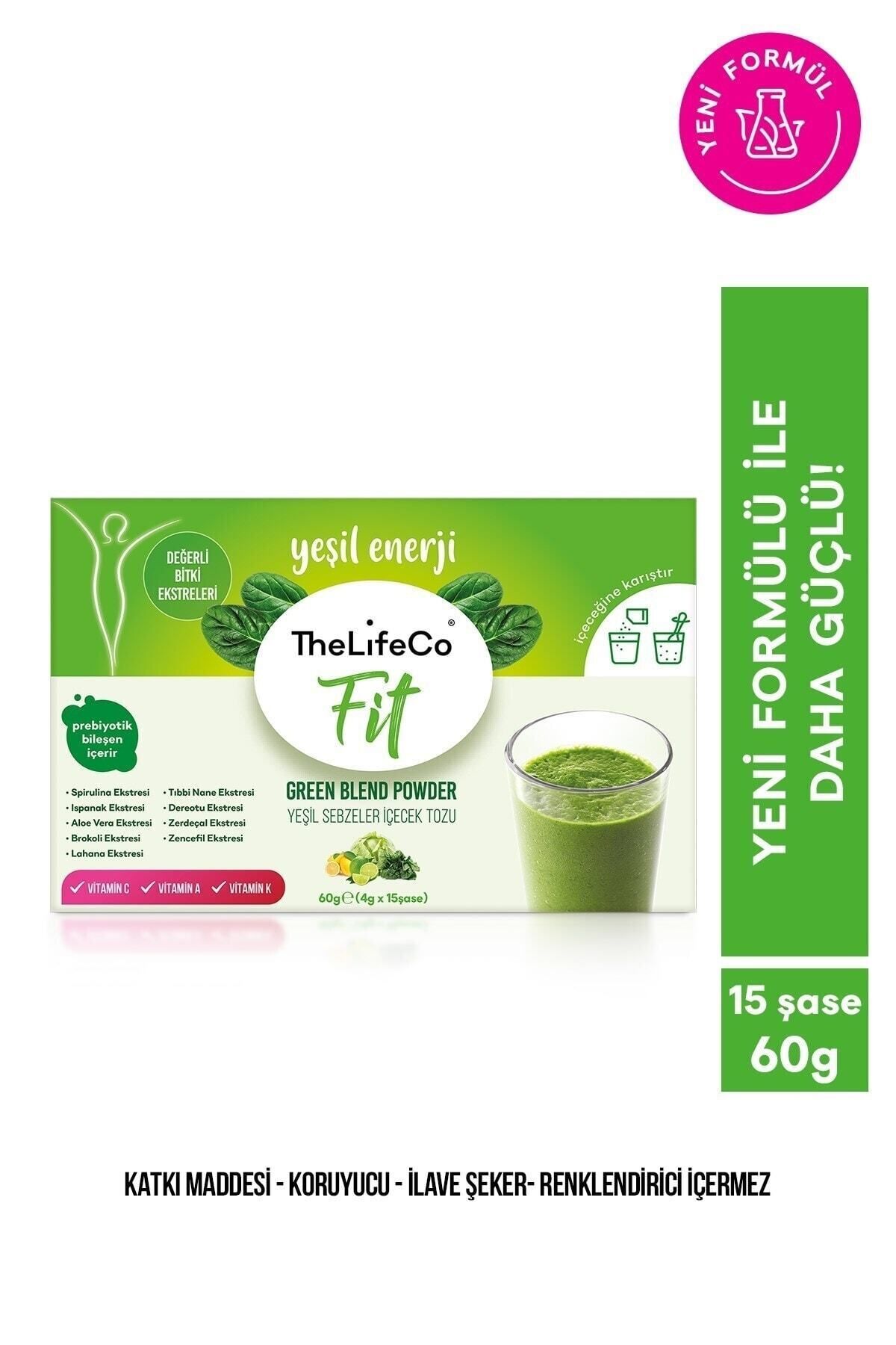 TheLifeCo Green Blend - Yeşil Sebzeler İçecek Tozu 15li Kutu (4g x 15 ad)