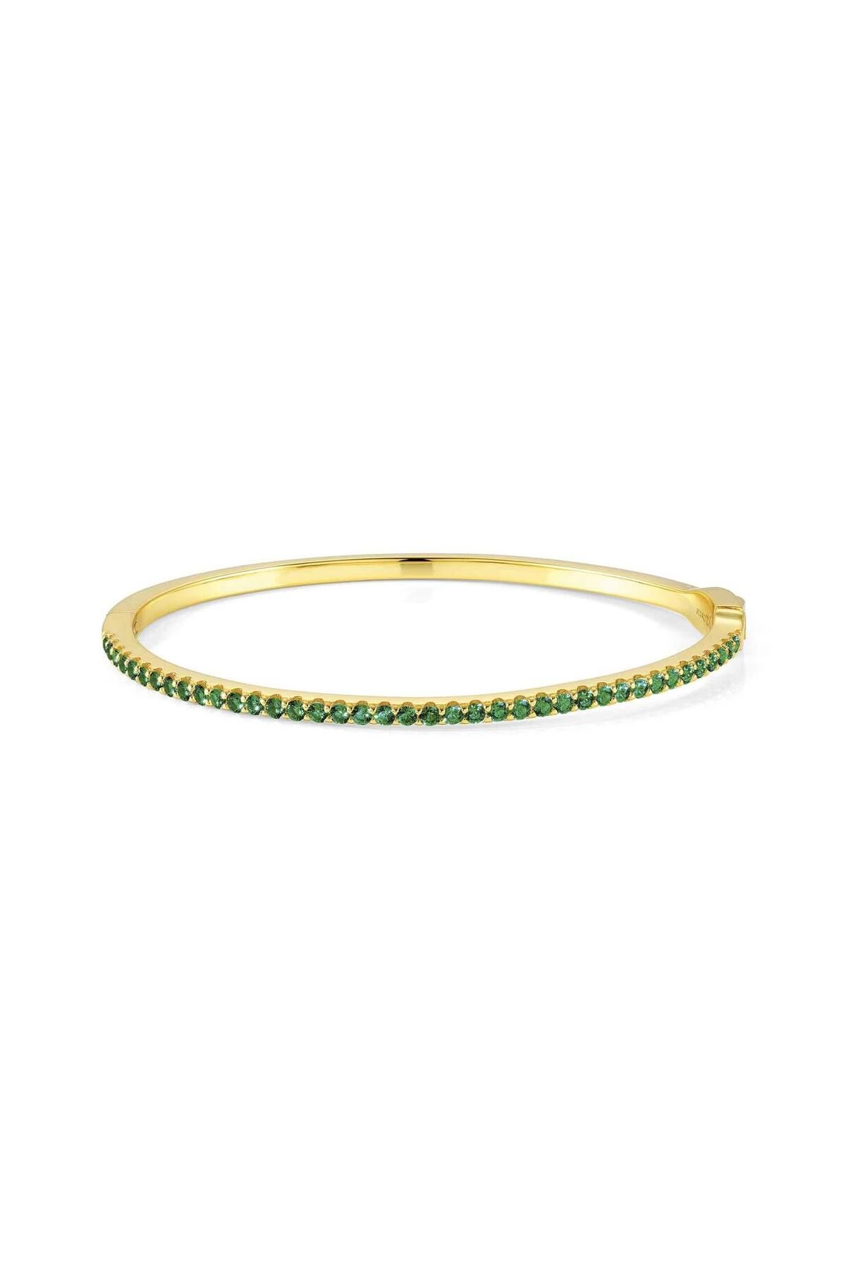 NOMİNATİON Lovelıght Bracelet In 925 Silver And Cz (small Hard) (016_green Fin, Yellow Gold)