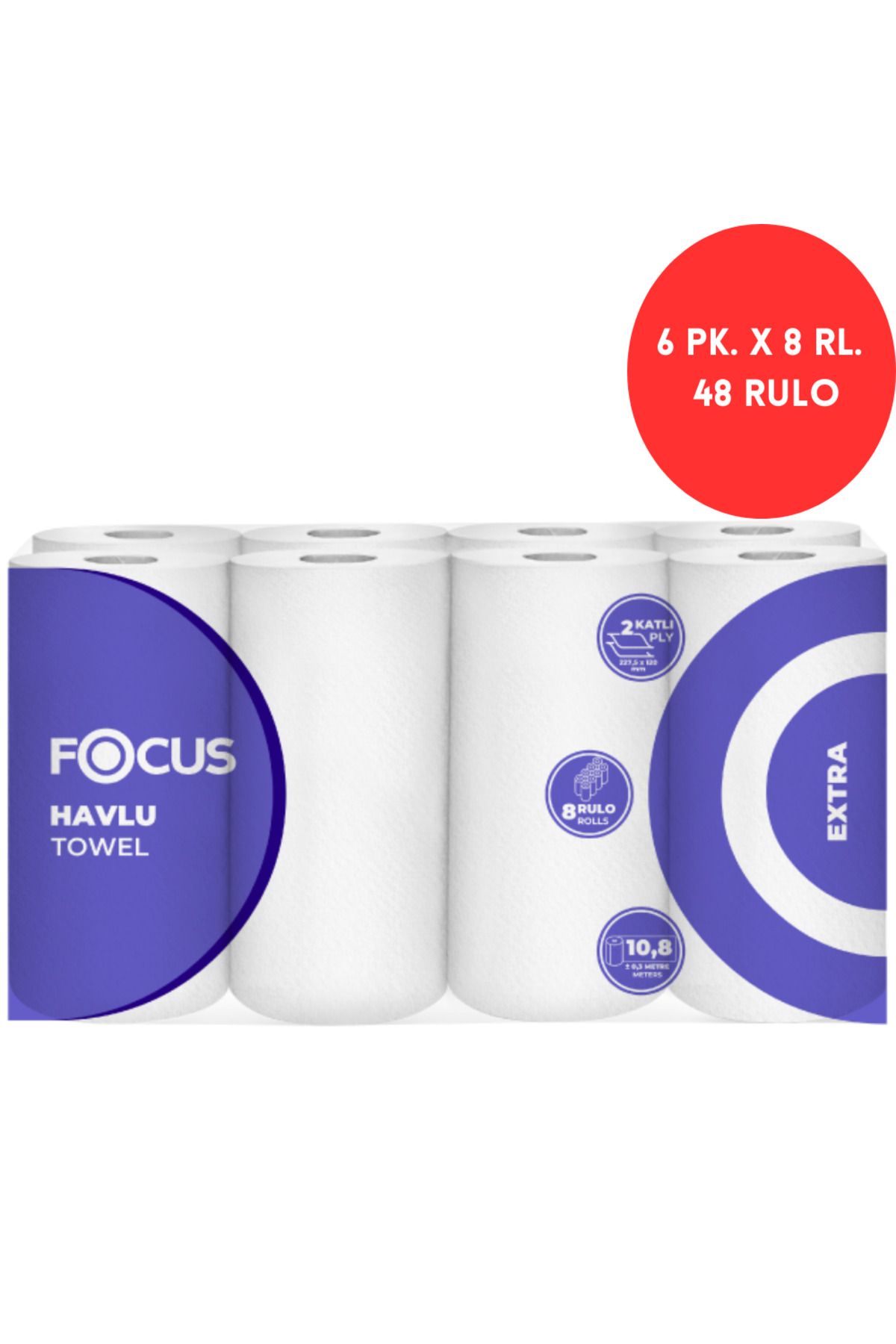 Focus Extra Kağıt Havlu Çift Katlı 8'li x 6 Paket (50000549)