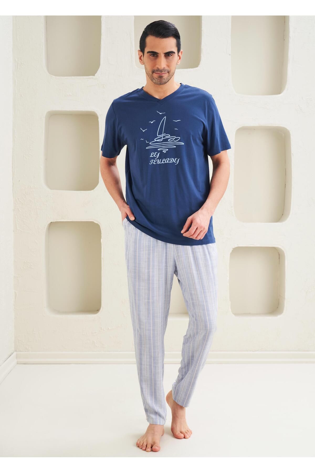 Relax Mode Erkek Dokuma Pijama Takım  - 10816