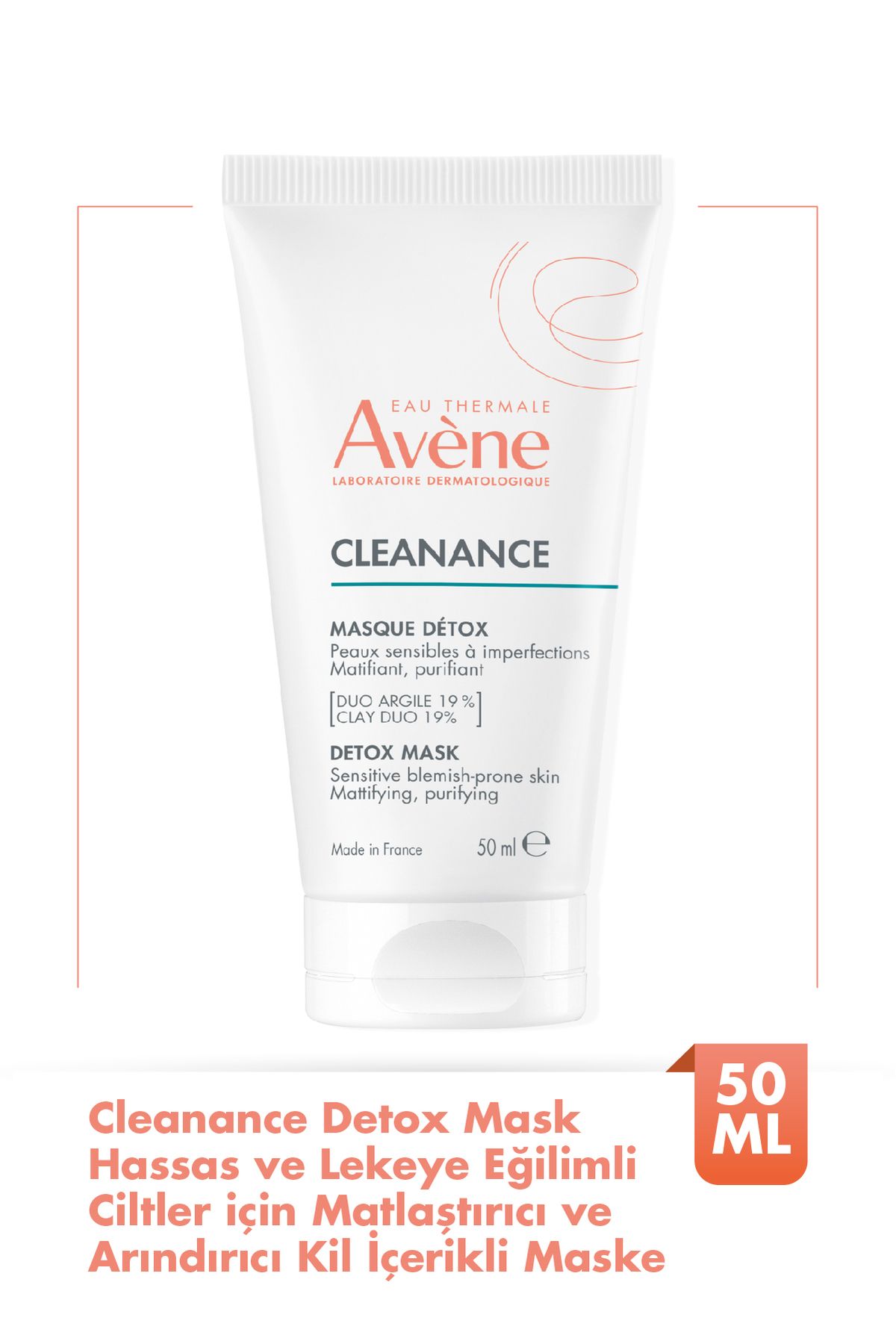 Avene Cleanance Detox Mask Hassas ve Lekeye Eğilimli Ciltler İçin Matlaştırıcı Kil İçerikli Maske 50 ml