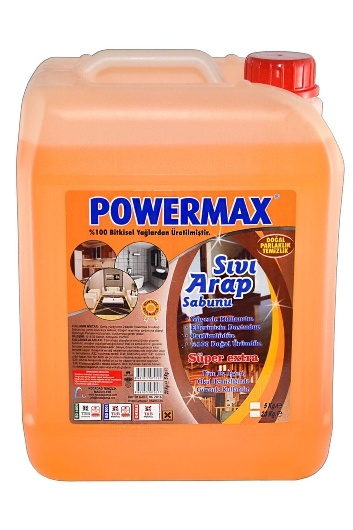 powermax Barlas Sıvı Arap Sabunu 5 Kg, Yüzey Temizleyici, Sabun, Arap Sabunu, Yoğun Temizlik Sabunu