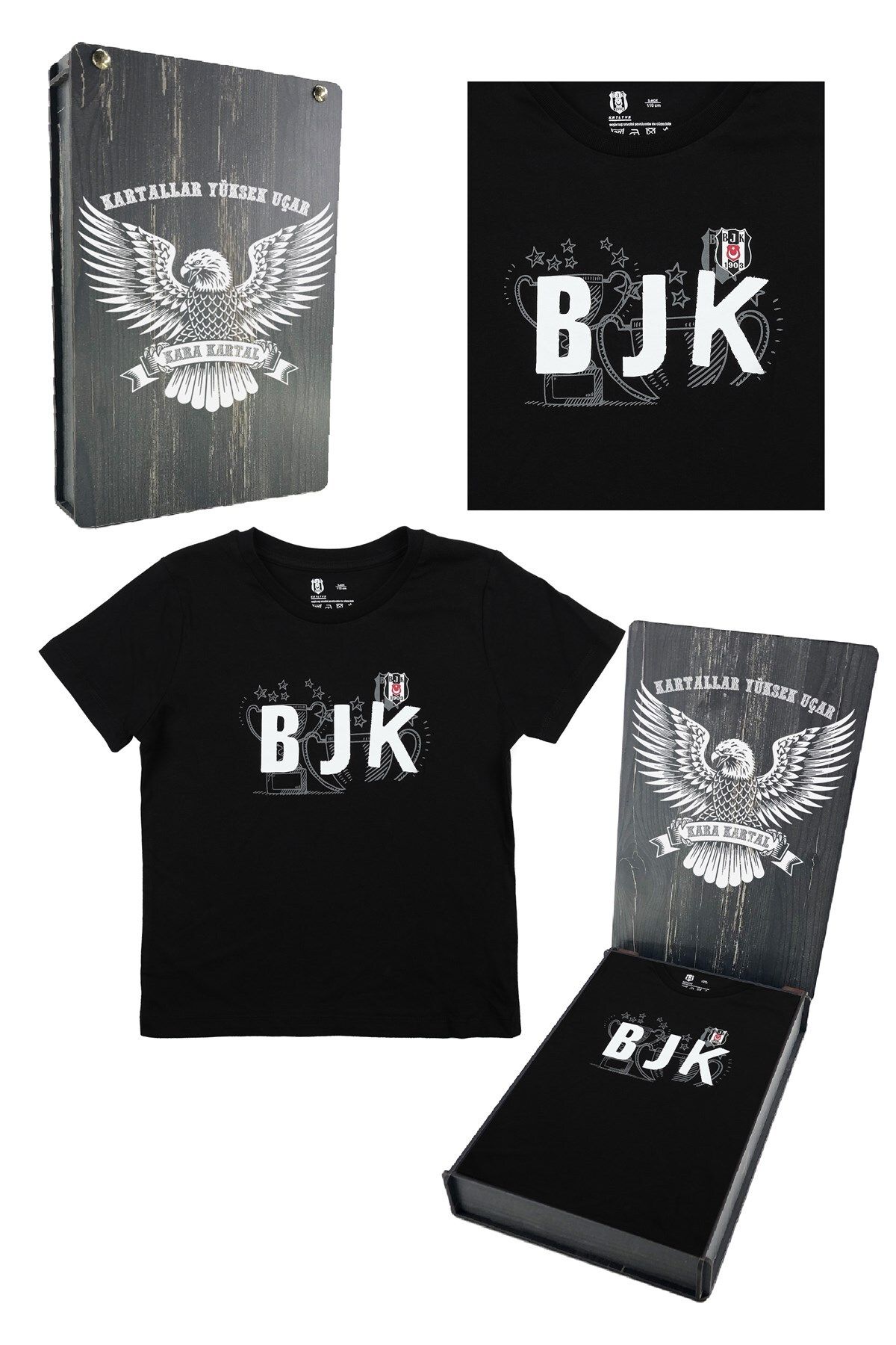 Beşiktaş Orijinal Çocuk T-Shirt Hediyelik Ahşap Kutulu