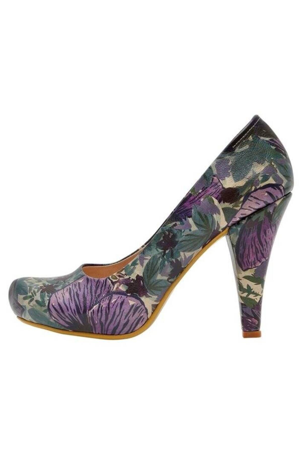 Dogo Kadın Vegan Deri Çok Renkli Topuklu Ayakkabı - Violetta Tasarım