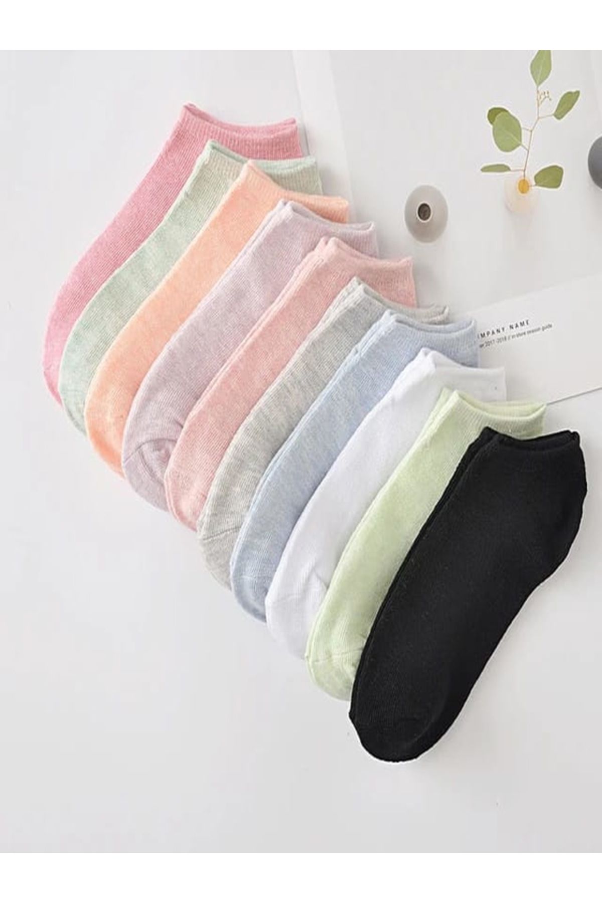 nesterinzar Kadın %100 Pamuk Karışık Renkli  Patik Çorap Seti 6 Çift