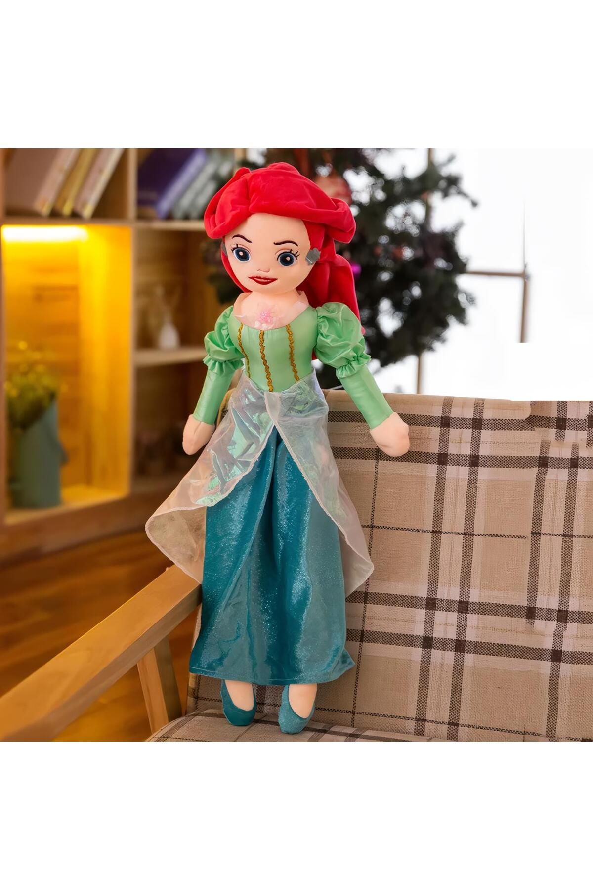 e-life shop İthal Kumaş Prensesler Serisi Prenses Ariel Karakter Figür Peluş Oyuncak Uyku & Oyun Arkadaşı 55 cm.