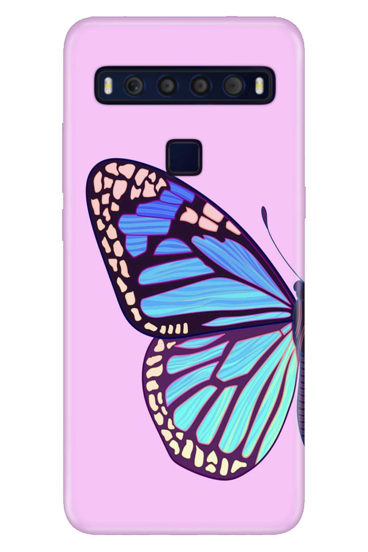 TCL 10L Uyumlu Kılıf Resimli Desenli Silikon Butterfly
