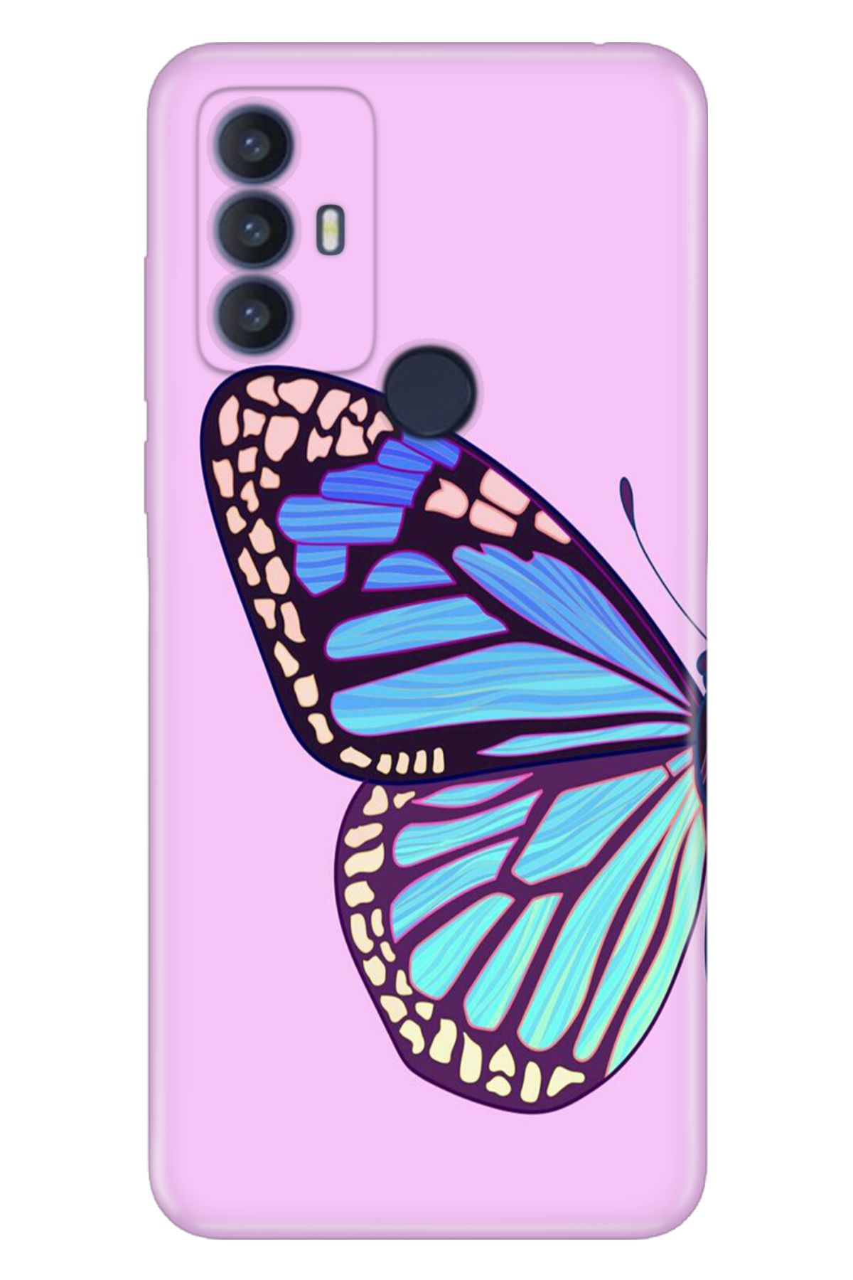 TCL 30 SE Uyumlu Kılıf Resimli Desenli Silikon Butterfly