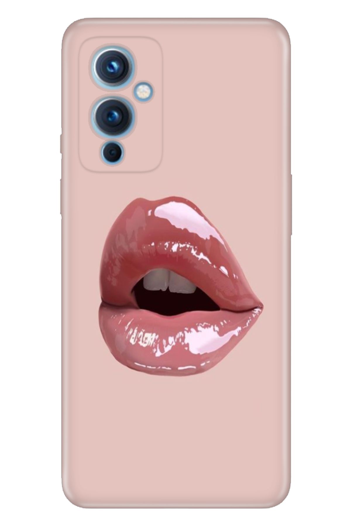 Oneplus 9 Uyumlu Kılıf Resimli Desenli Silikon Lipstick