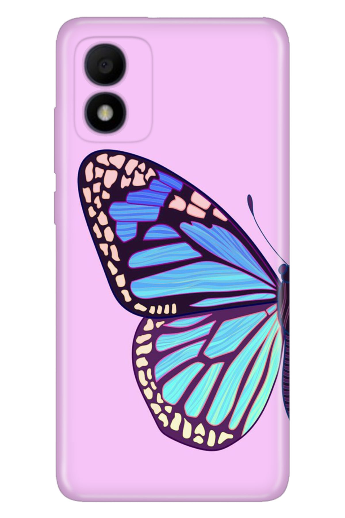 TCL 303 Uyumlu Kılıf Resimli Desenli Silikon Butterfly