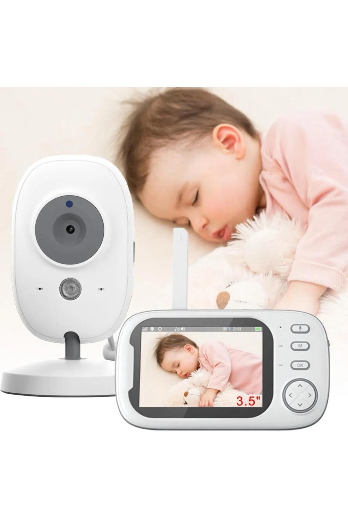 Enshall Lcd Ekranlı Gece Görüşlü Bebek Monitörü - Bebek Izleme Kamerası Oda Sıcaklığı Kontrollü Kablosuz Ip