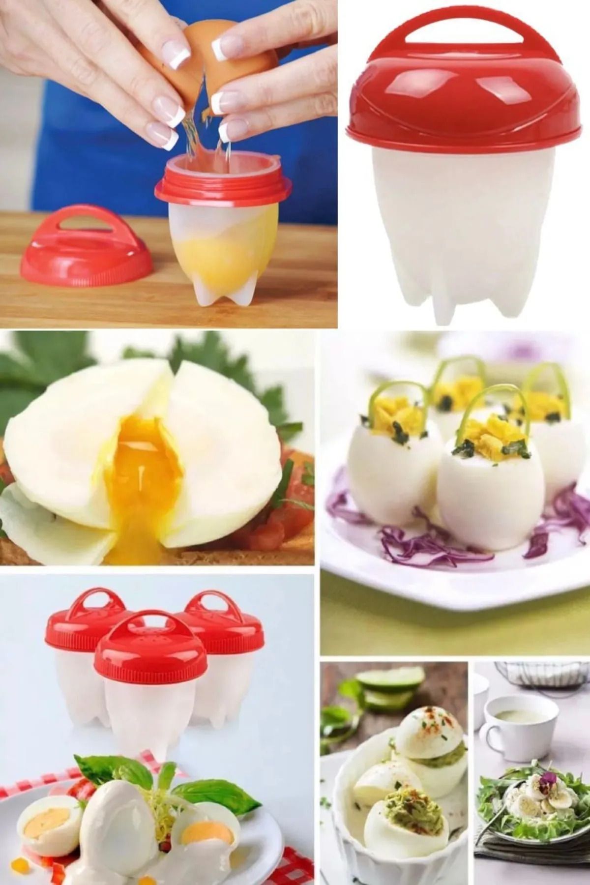 Xolo 6 Parça Yumurta Haşlama Pişirme Pratik Endüstriyel Mutfak Yumurta Haşlama Kabı Silikon Profesyonel