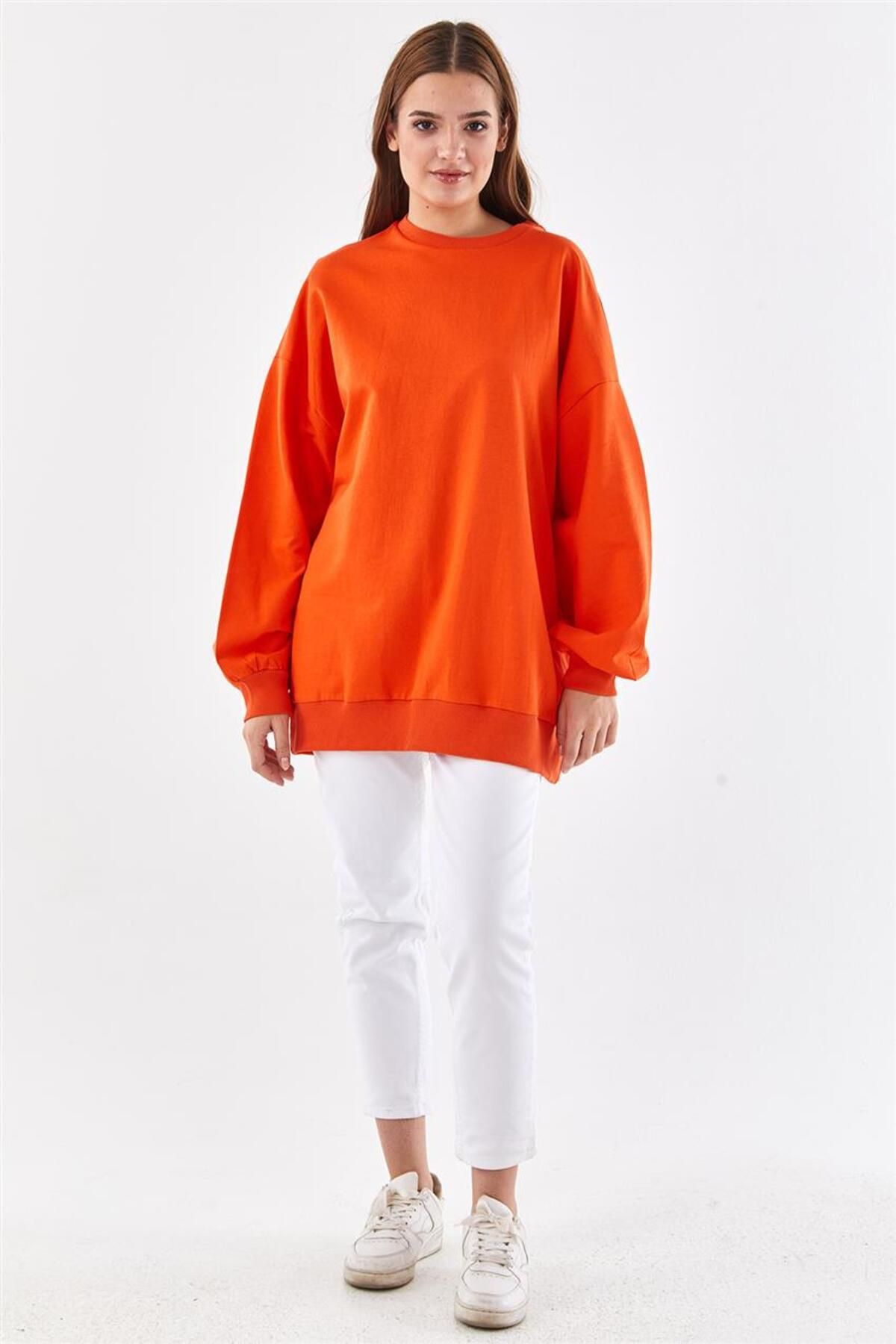 Levidor Oversize Basic Oranj Sweatshirt