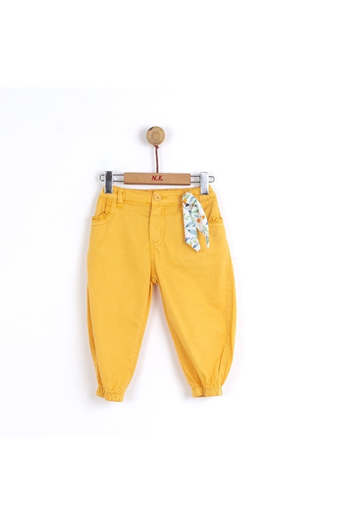 Nk Kids Sarı Kız Bebek Cebi Fırfırlı Pantolon