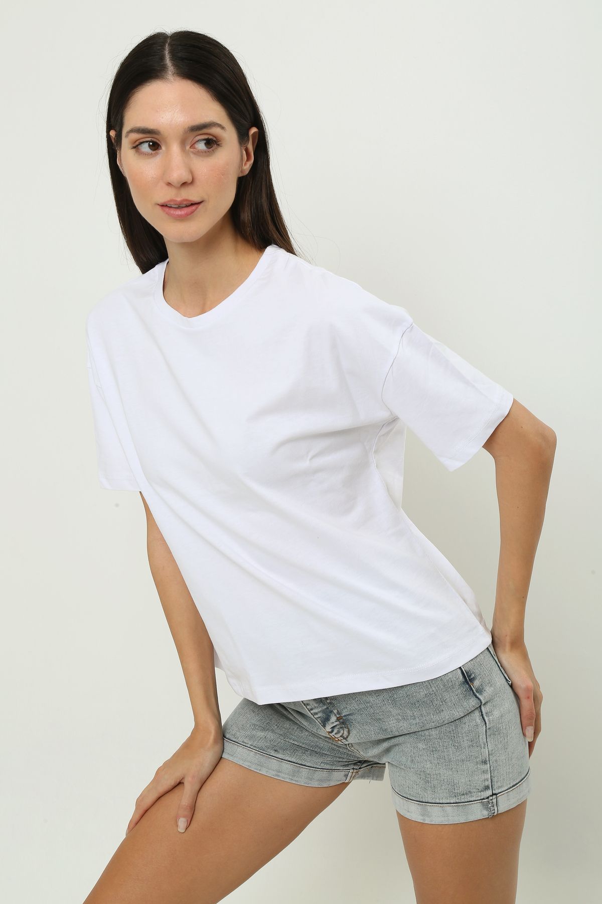 NordLine Beyaz Basic Kadın T-shirt
