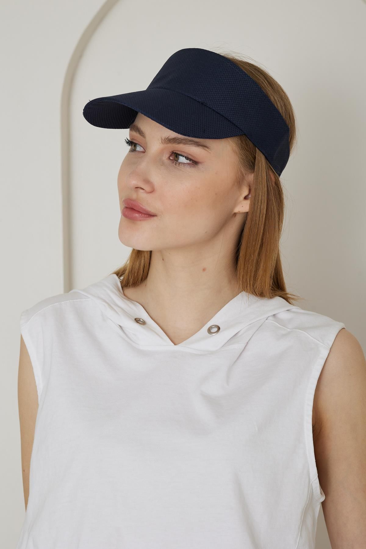 Chandraswear Kadın Vizör Tenisçi Şapkası Lacivert - Gale