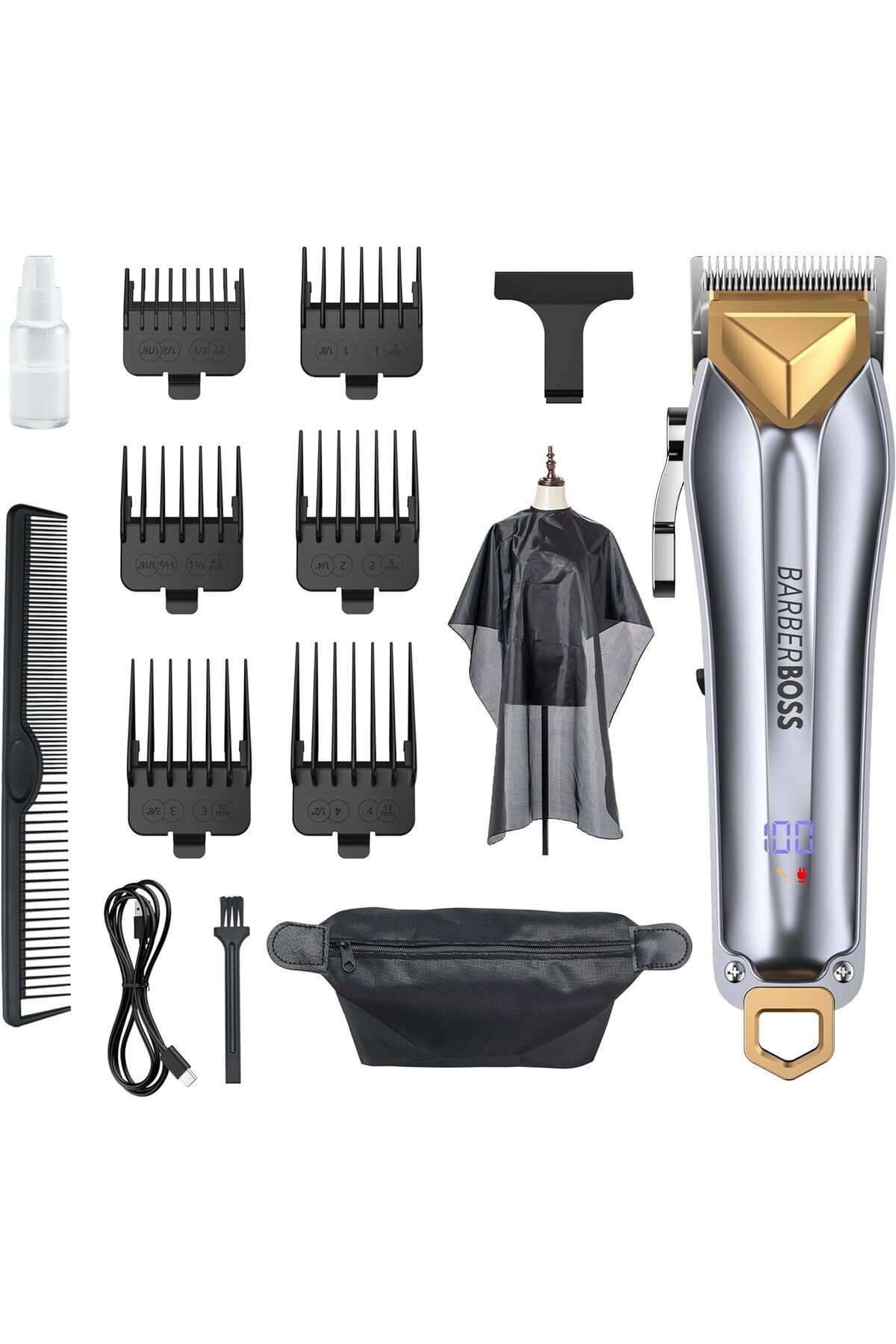 BarberBoss QR-2098 Her Şey Dahil Saç ve Sakal Bakım Seti En İyi Erkek Bakım Çözümü
