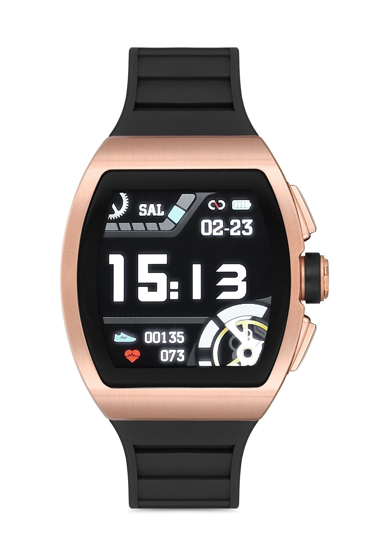 onlinekordon Woom Watch - Ios Android M1 Siyah Bronz Akıllı Saat Nabız Adım Uyku Tansiyon Ekg Lrbm1sb