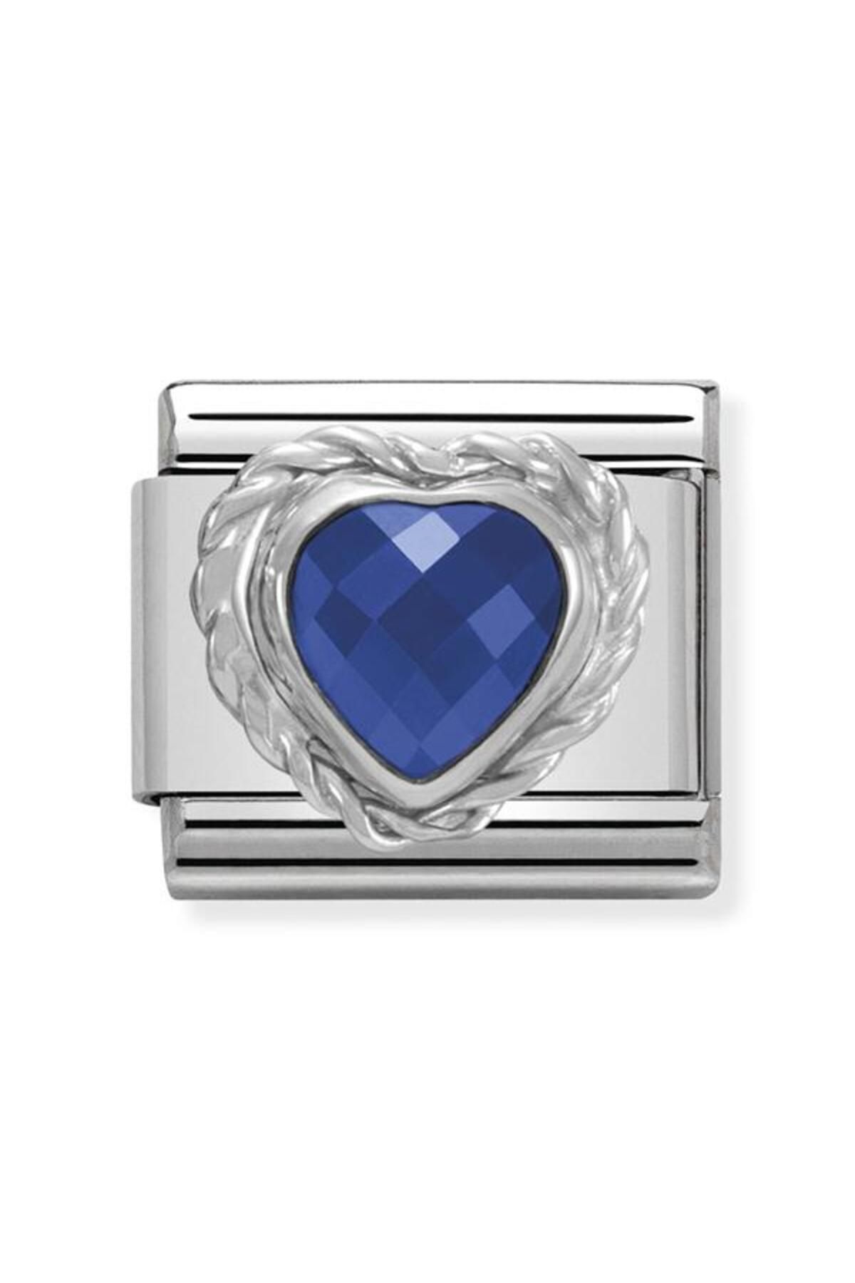 NOMİNATİON Comp, Cl Heart Faceted Cz In Stainless Steel E 925 Silver Twisted Setting (007_blue)