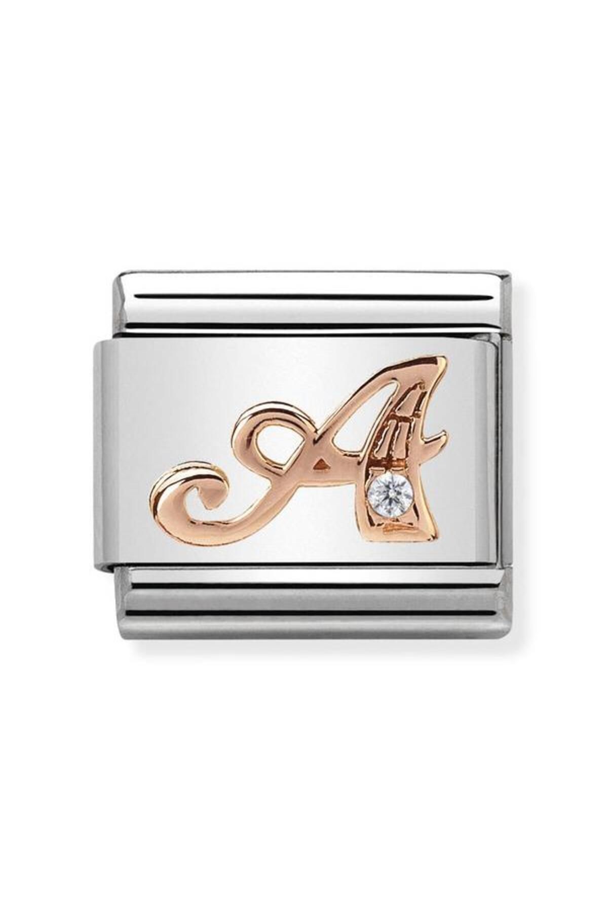 NOMİNATİON Composable Classic Letters Steel, Zircon And 9k Rose Gold (01_a)