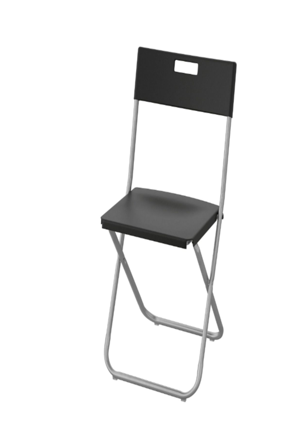 IKEA Gunde Katlanabilir Sandalye Taşınır Siyah Galvanizli Çelik