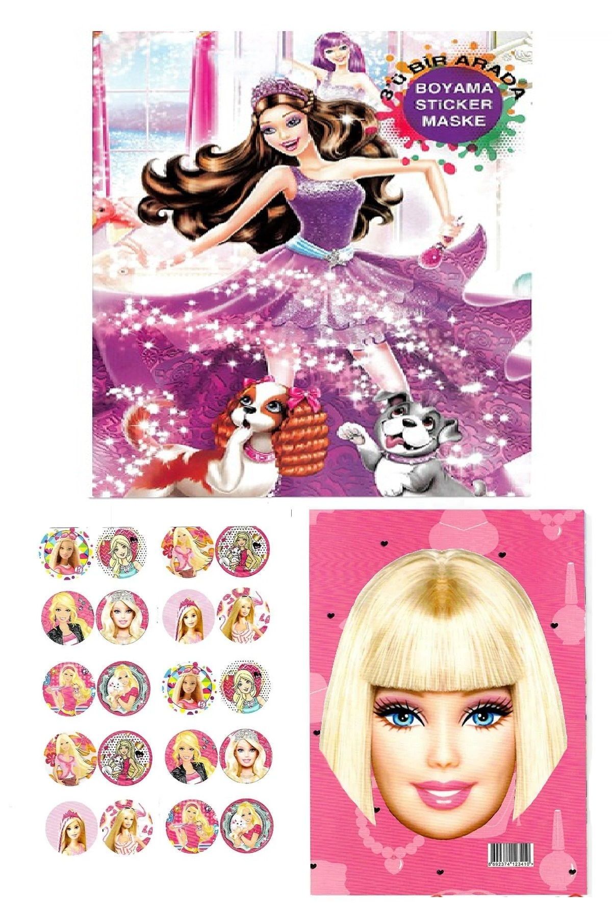hamiyetkirtasiye Barbie Boyama Kitabı Seti ( Sticker )