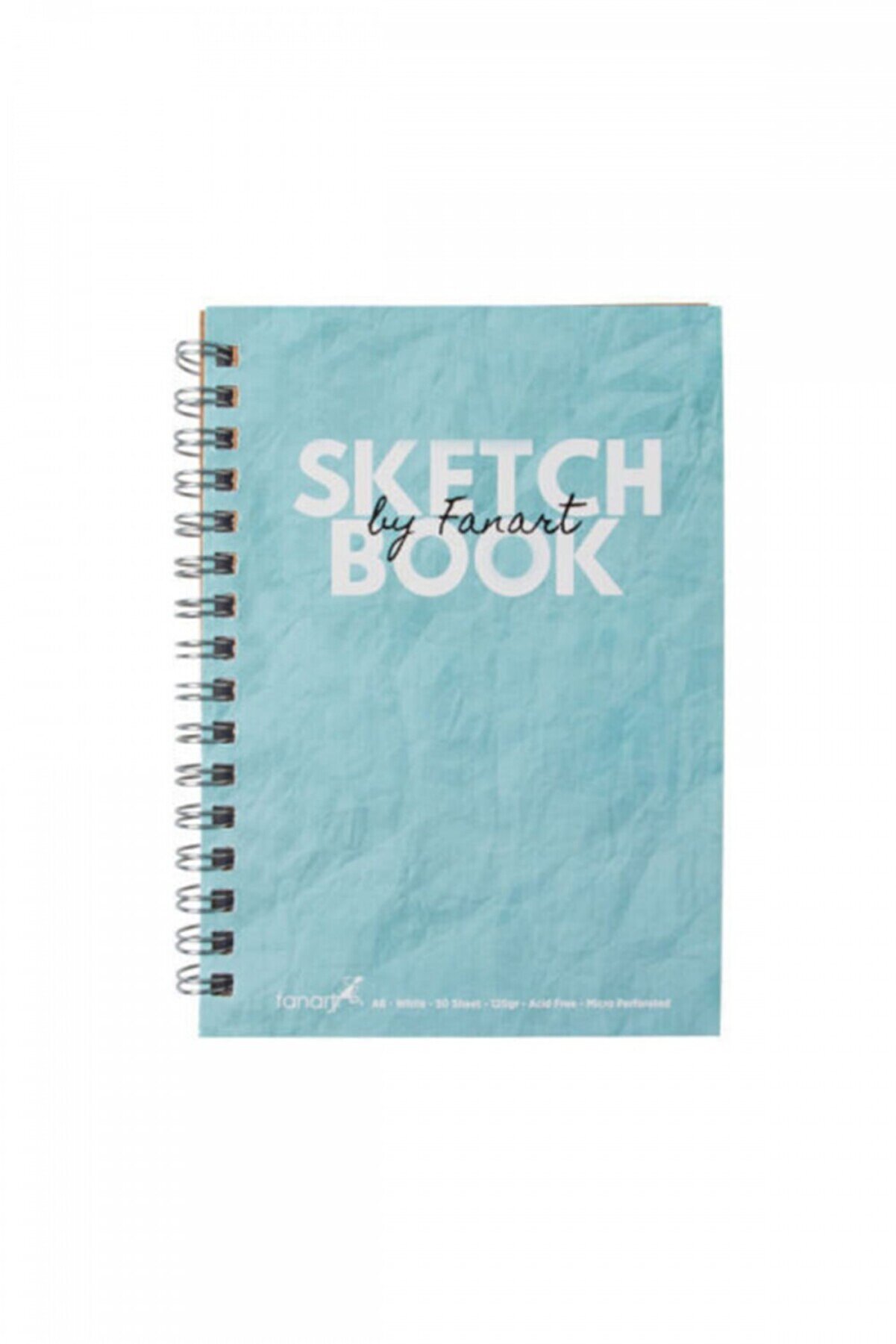 Fanart Sketch Book (ESKİZ DEFTERİ) A5 Spiralli 120 gr Beyaz Kağıt- Turkuaz