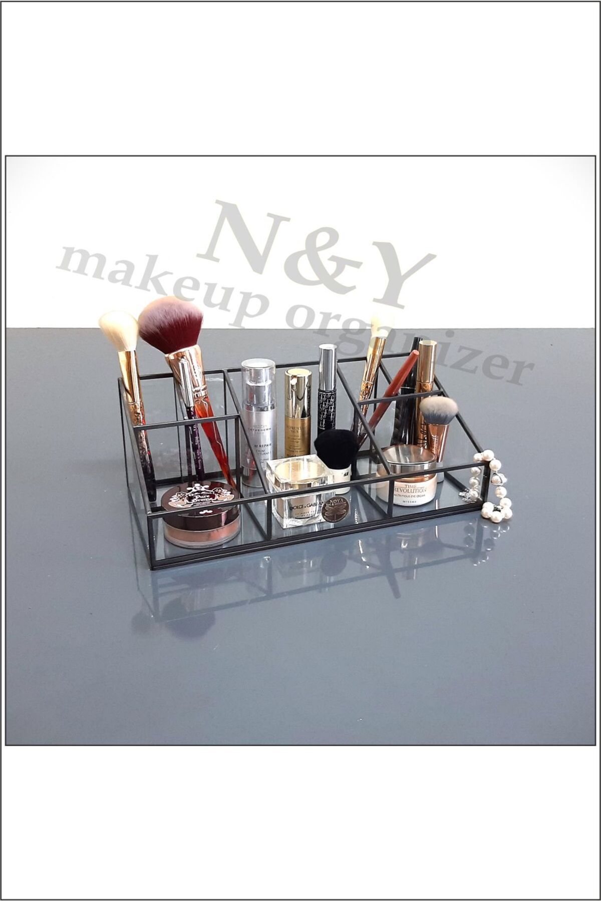 N&Y makeup organizer Milano Serisi by106 ANTİK BRONZ makyaj organizer (28 cm..)