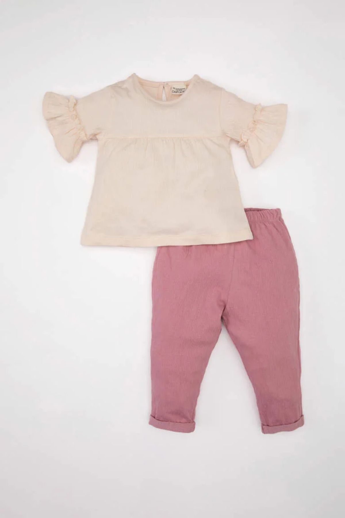 Defacto Kız Bebek Yarım Kollu Bluz Pantolon 2li Takım C4013a524sm