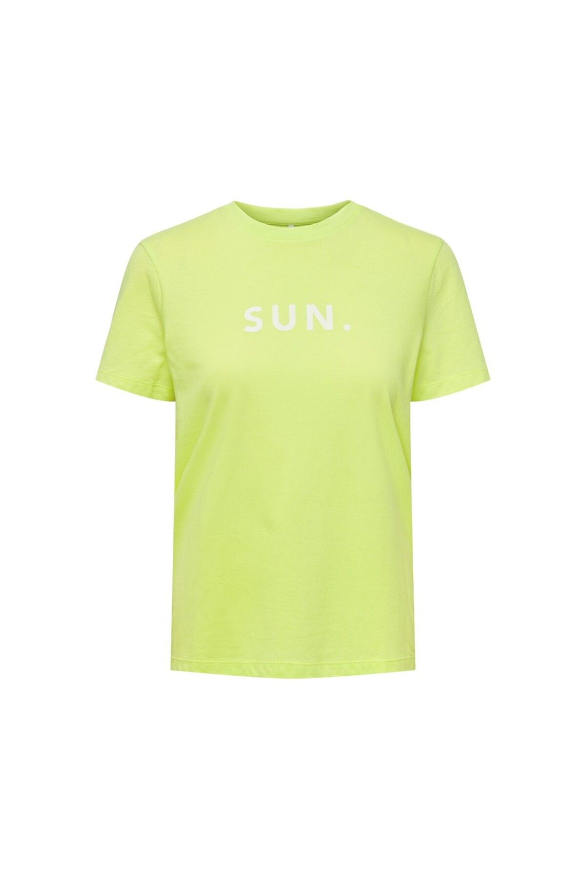 Only Sıfır Yaka Fıstık Yeşili Kadın %100 Pamuk T-shirt 15291484